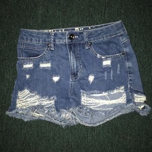 denim ripped shorts
